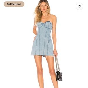 GRLFRND Denim Bustier Mini Dress- size XS